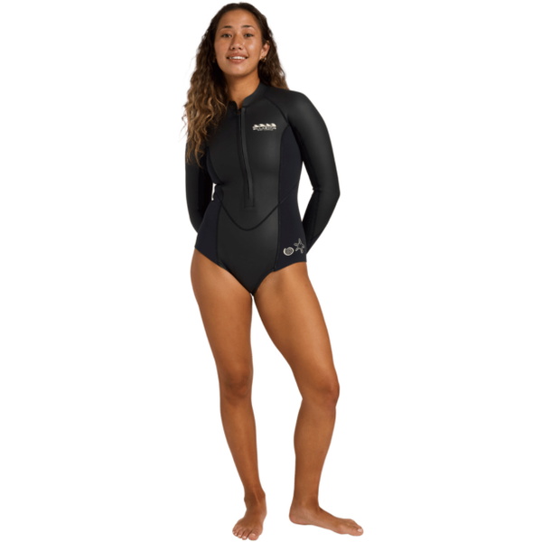 2026 Billabong Womens Salty Dayz 2mm Long Sleeve Springsuit Wetsuit ABJW400136 - Glideskin Black